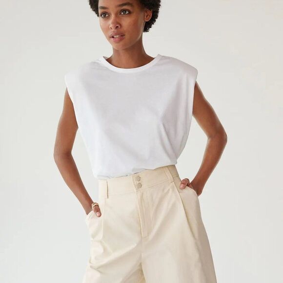 Mango Jeans culotte high waist Pastel Yellow - Picture 2 of 10